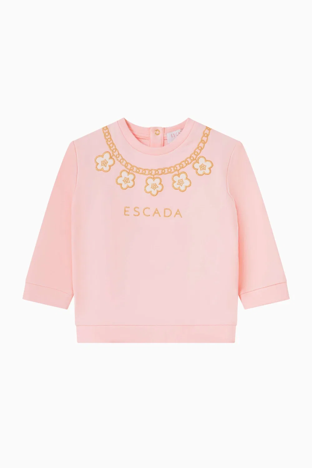 Свитшот с вышивкой цветочной цепочки из хлопковой смеси Escada