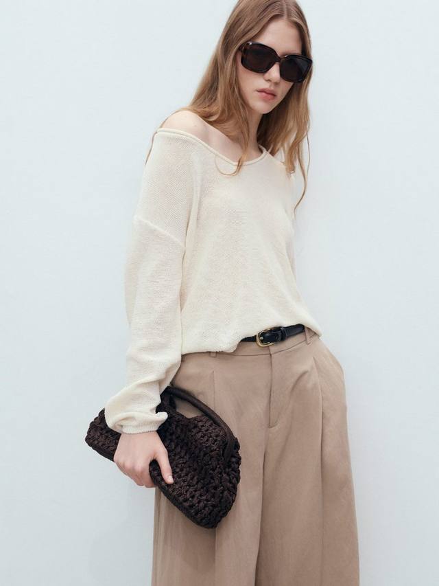 

Фаро джемпер с V-образным вырезом Mango, White