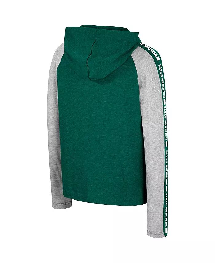 Футболка с капюшоном и длинными рукавами Big Boys Green Michigan State Spartans Ned Raglan Colosseum — фото 3