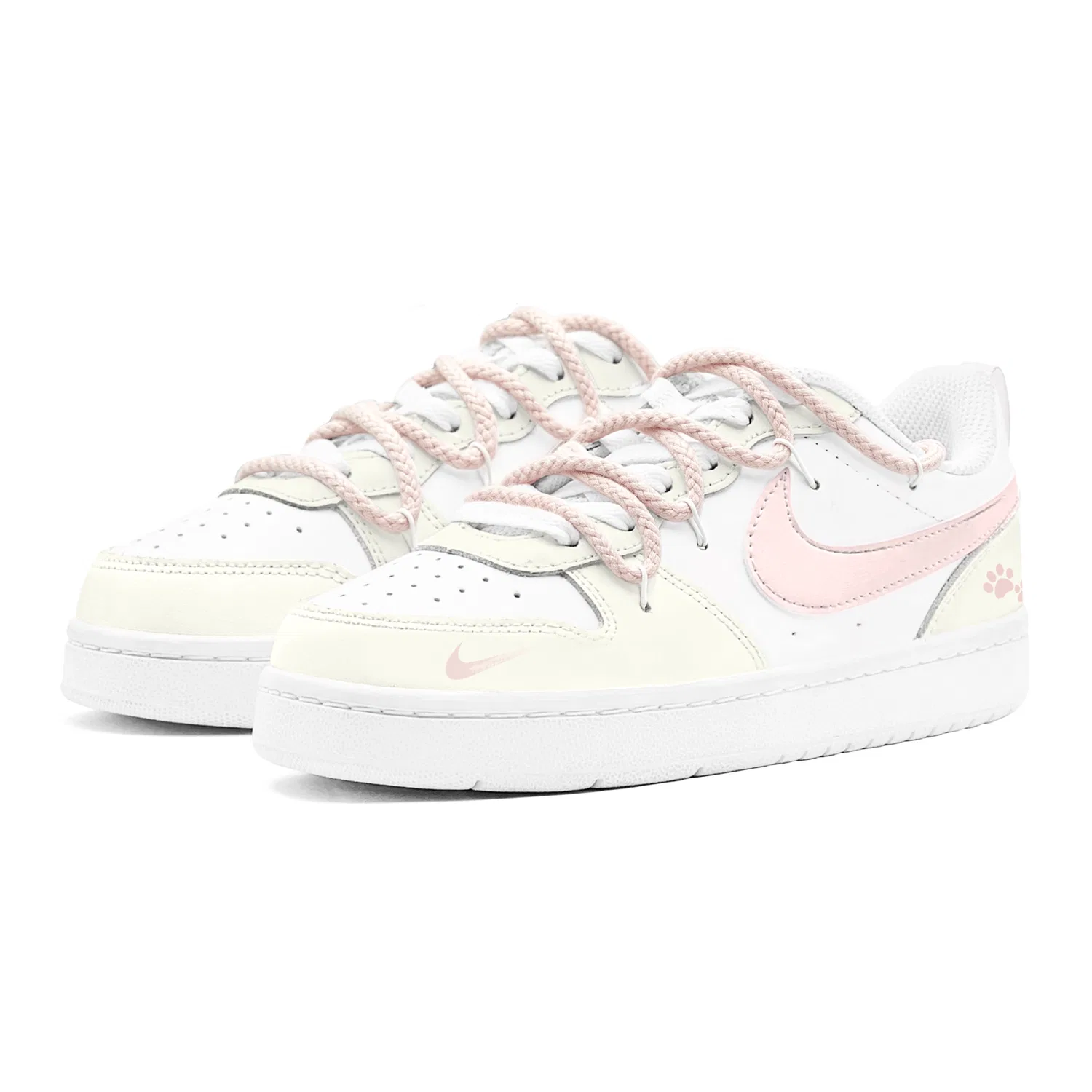 Детские кроссовки для скейтбординга с принтом Court Borough Nike, Yellow Pink White — фото 4