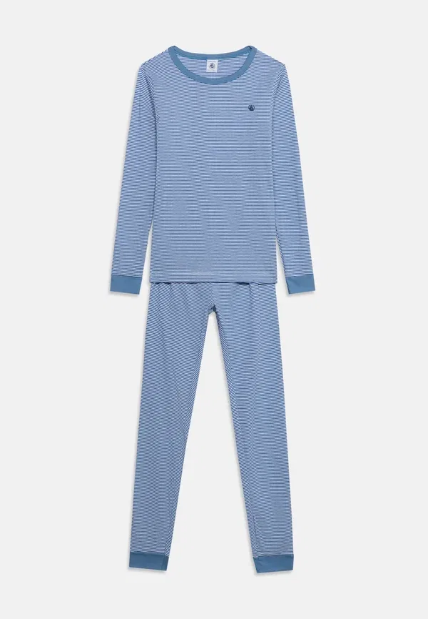 Пижама полосатая Snug fit Petit Bateau ultramarine/marshmallow