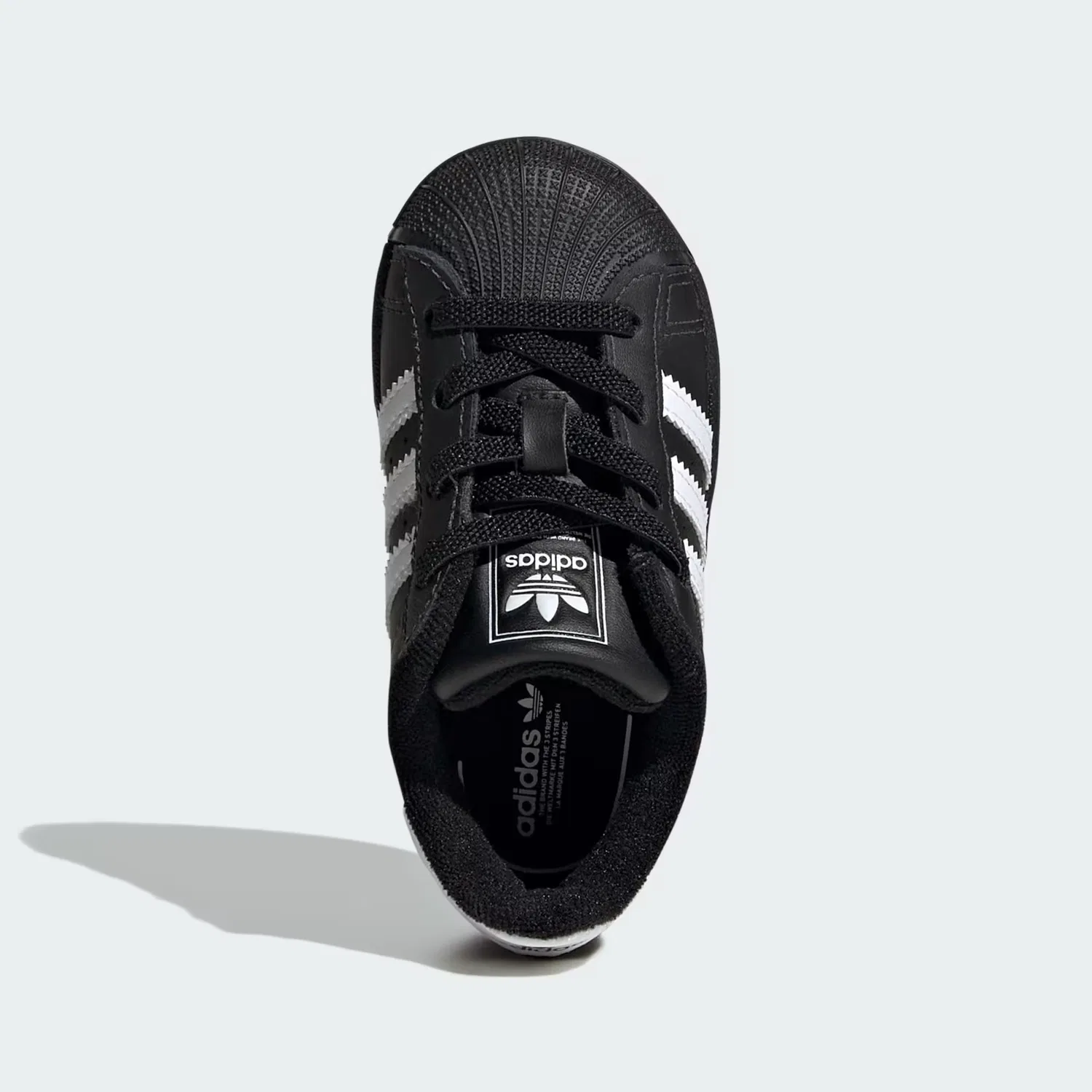 Детские кроссовки на эластичных шнурках Superstar II Elastic Lace Adidas Originals, черный/белый — фото 2