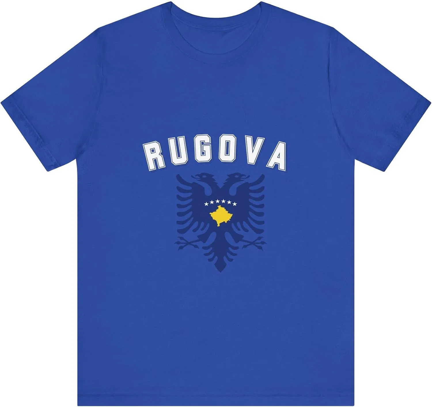 Футболка с принтом Kosovo Flag Eagle Bella Canvas 3001, True Royal