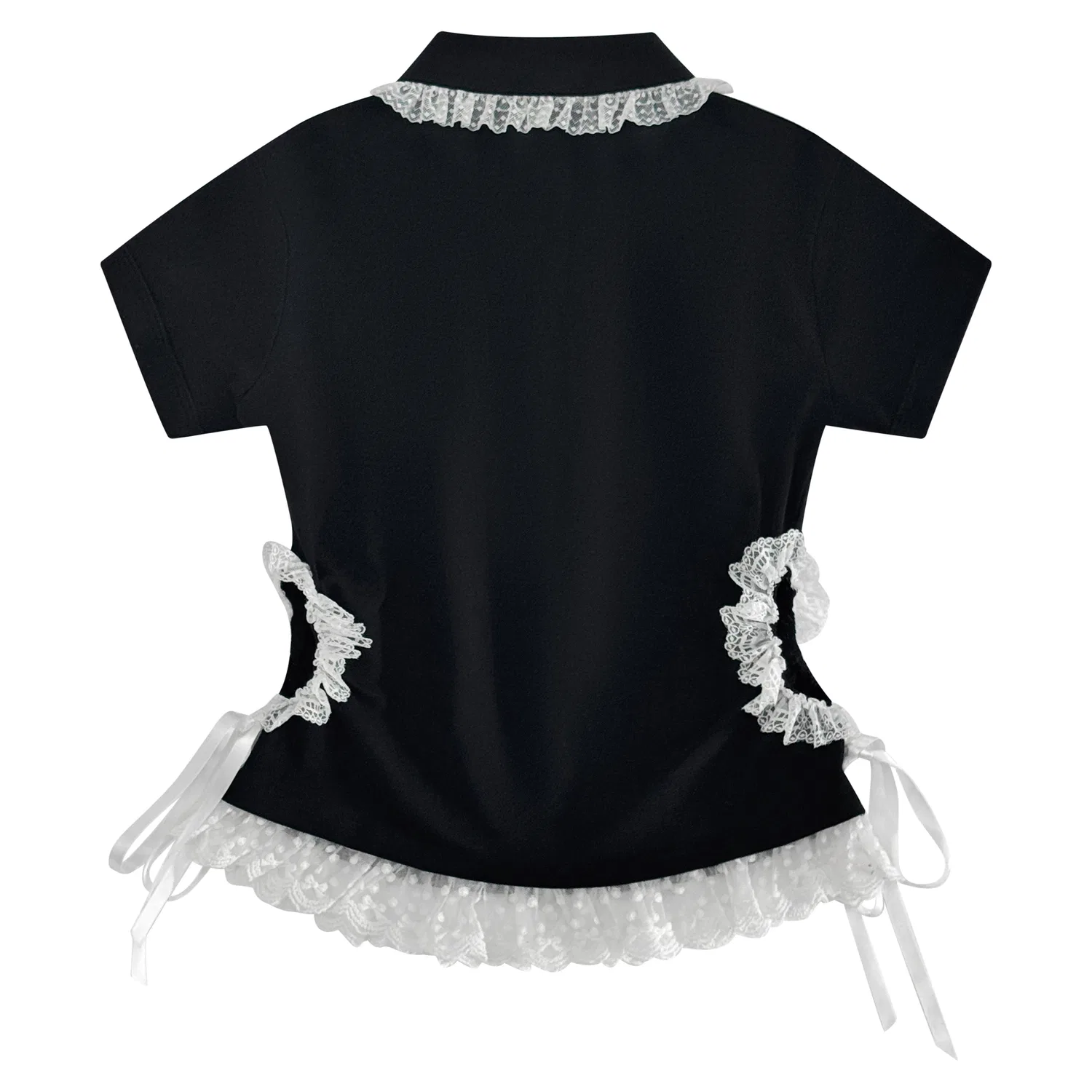 Женское поло Adidas Originals Peter Pan Collar Thin, Black — фото 3