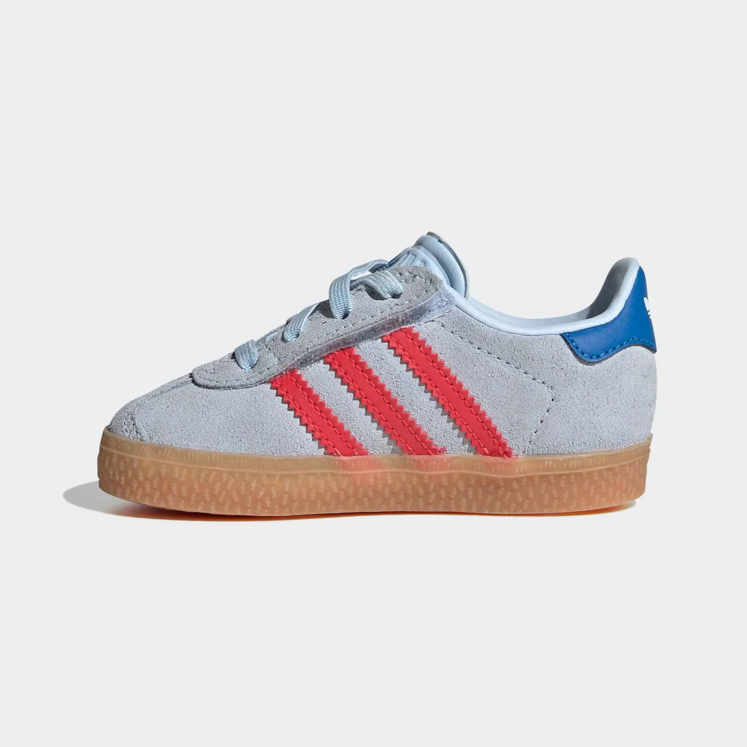 Детские кроссовки Gazelle с эластичными шнурками Adidas Originals, Crystal Sky/Semi Lucid Red/Bluebird — фото 3