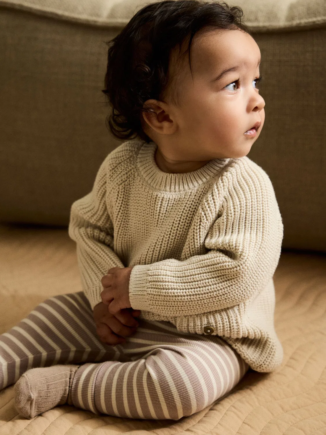 Комплект трикотажный для новорожденных Neutral Stripe Next, нейтральная полоска — фото 2