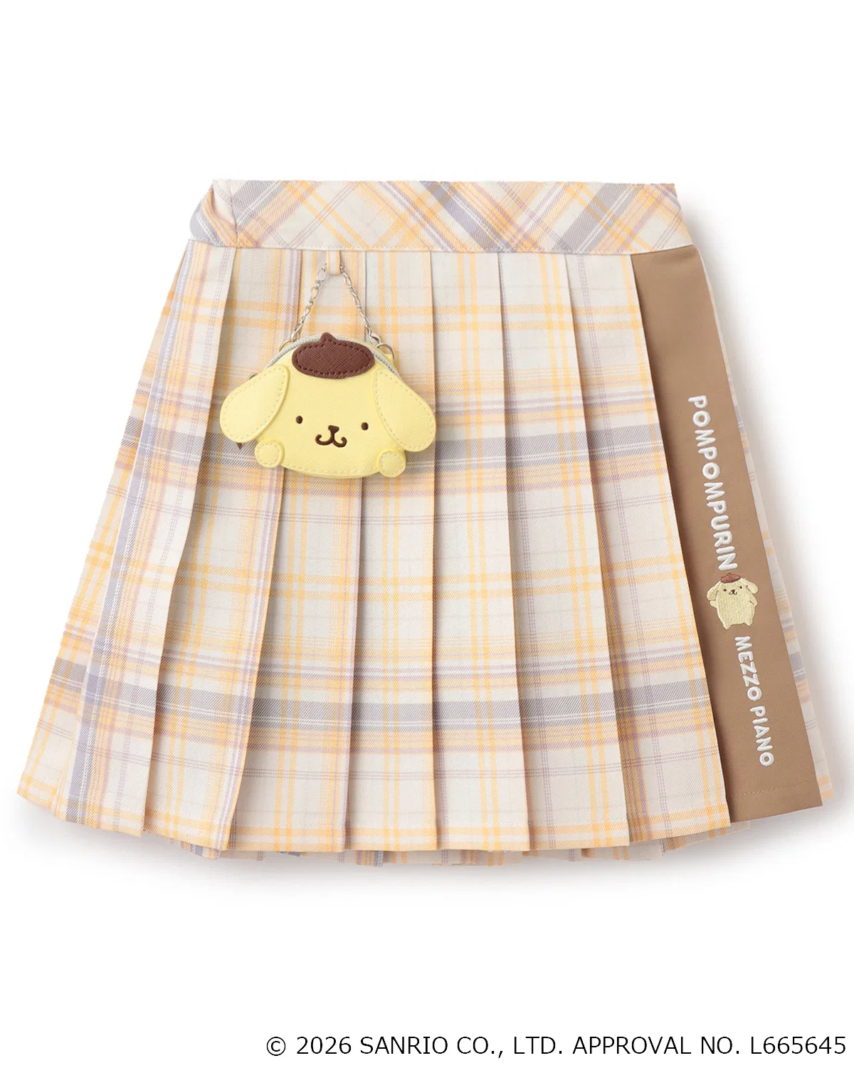 Детская юбка-шорты с принтом Pompompurin, с мини-сумочкой, mezzo piano, Yellow