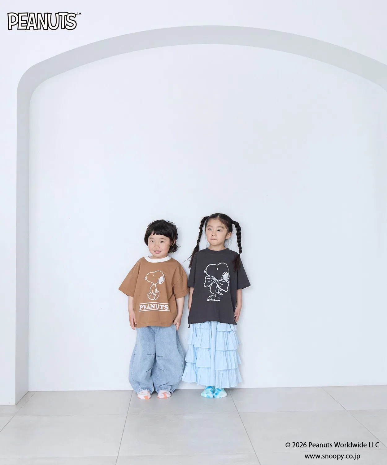 Детская футболка с принтом SNOOPY Vintage Crush LOWRYS FARM, Off White — фото 2