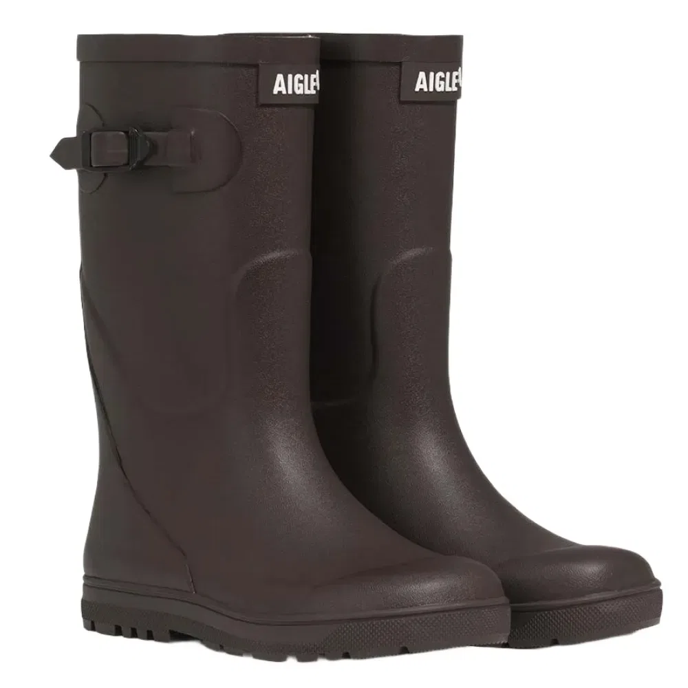 Детские резиновые сапоги для девочек Woody-Pop 2 Aigle, Brown — фото 2
