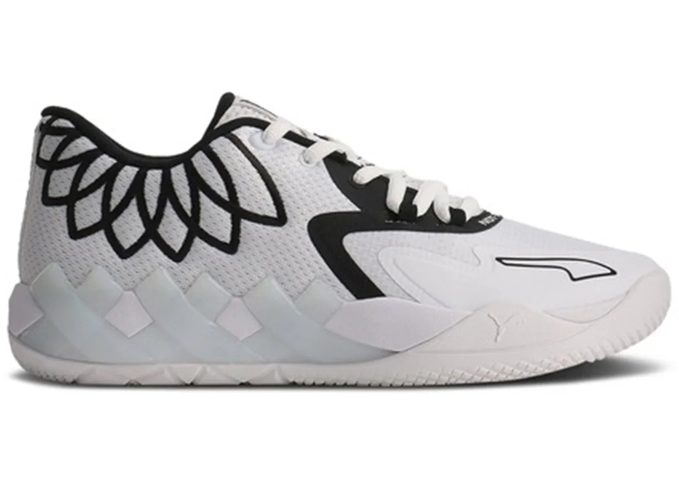 Детские кроссовки для мальчиков с принтом Puma LaMelo Ball MB.01 Lo Puma, White/Black