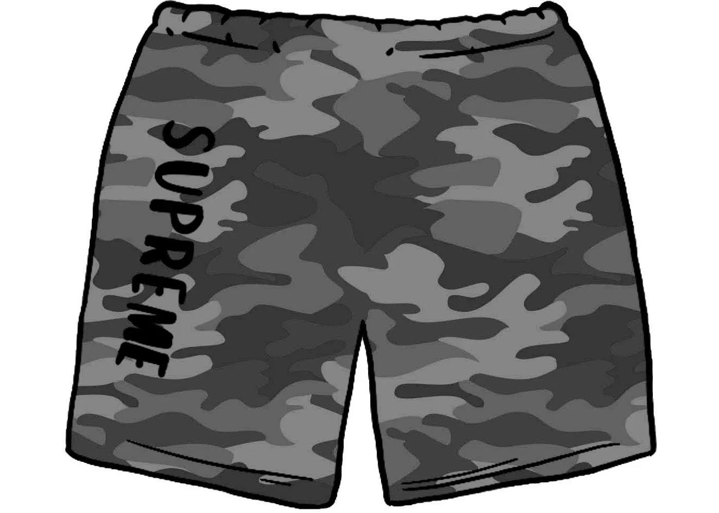 Мужские шорты с принтом Supreme Sweatshort, Black Painted Camo