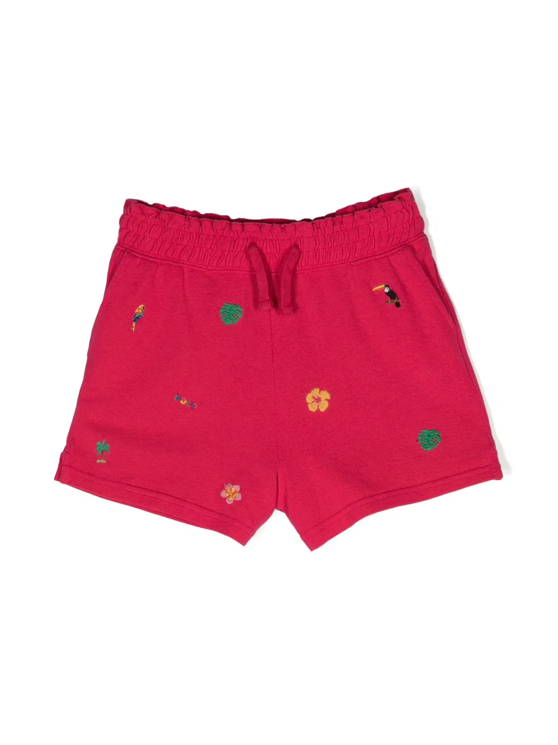Хлопковые шорты с вышивкой Polo Ralph Lauren, розовый