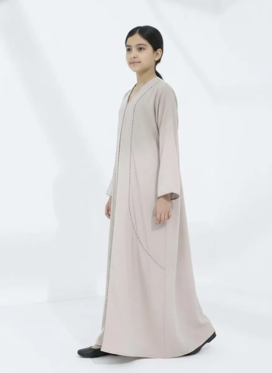 Абая детская с кружевом Melange Msquare Fashion, бежевый — фото 2