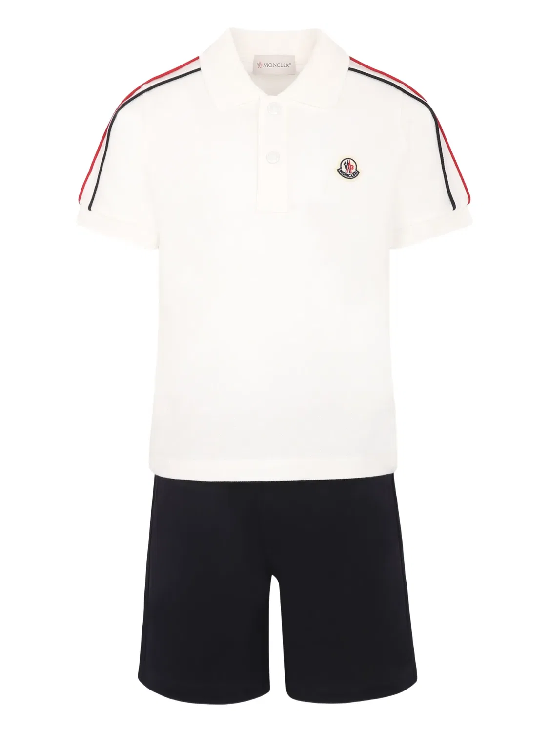 Комплект из футболки и шорт с логотипом Moncler, белый