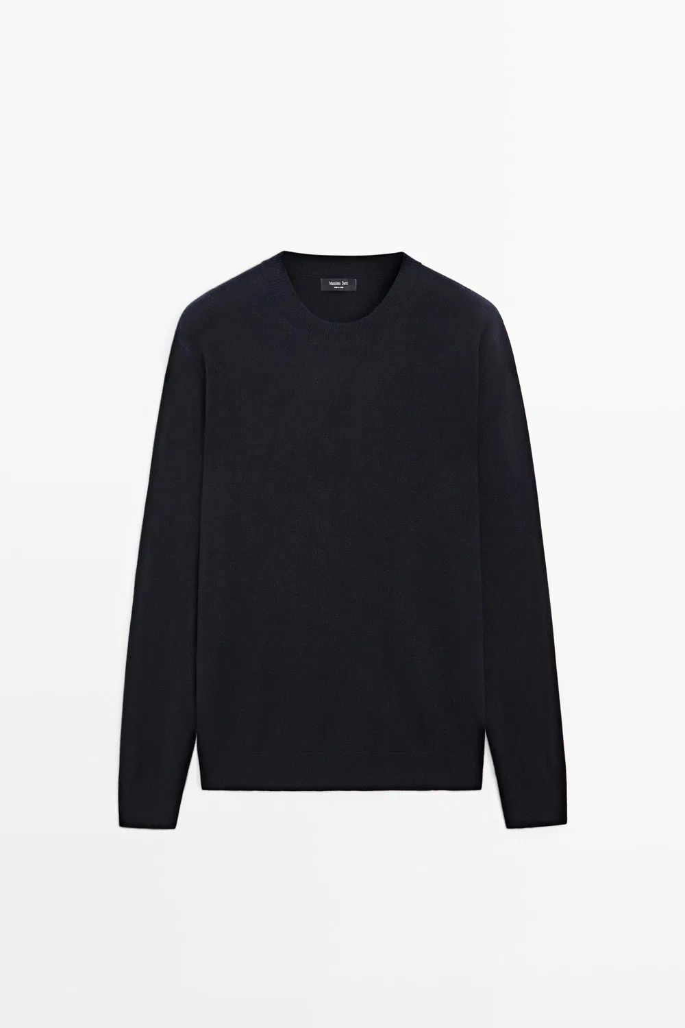 Свитер Massimo Dutti Wool Blend Round Neck Knit, темно-синий — фото 2