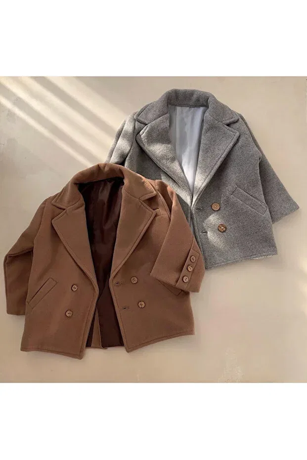 Детская куртка для девочек с длинным рукавом Cashmere Button Jacket Bohemiankids Baby Wear, Brown — фото 3