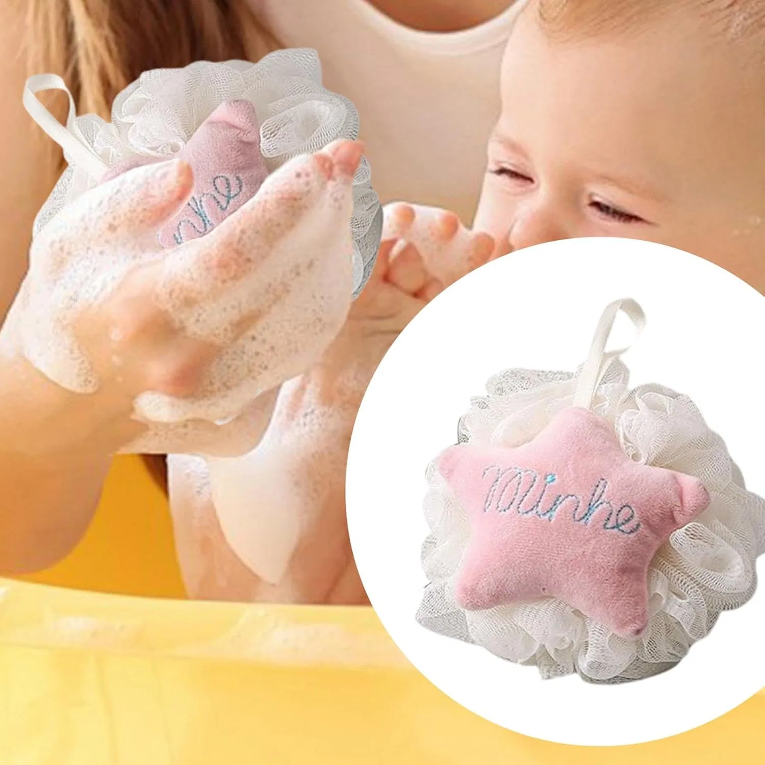 Мочалка для душа Star Loofah, Yianyal, 1 шт, 14x12x10 см, Pink — фото 3