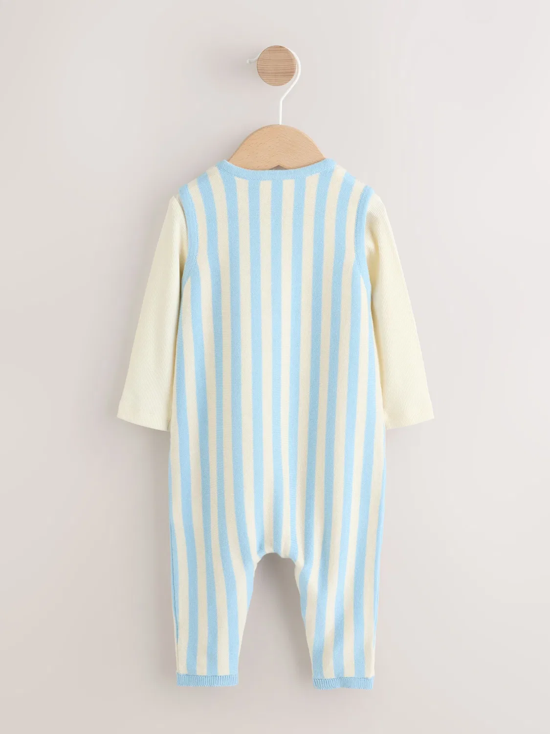 Комбинезон и боди, полоска, Blue Stripe Baby Knitted Next, Голубая полоска — фото 2