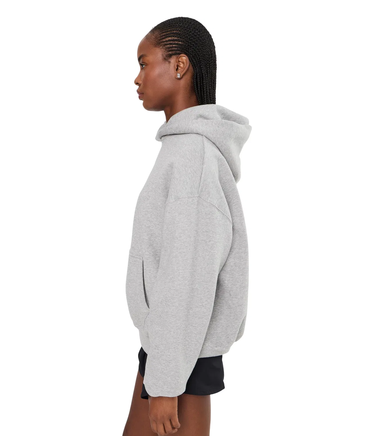 Толстовка с капюшоном Studio Fleece средней плотности, свободного кроя. Nike, Dark Grey Heather/Sail — фото 3