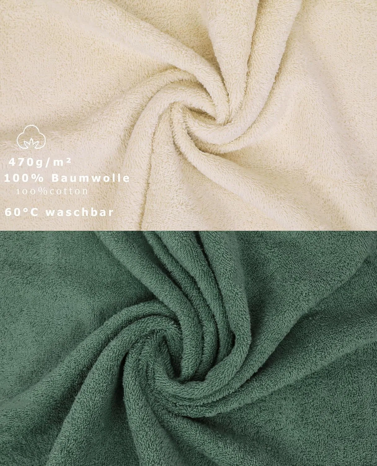 Набор мочалок для лица, 10 шт, Betz, 16 x 21 см, Sand & Fir Green — фото 3