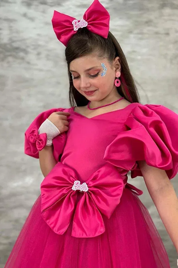 Детское платье для девочек с длинным рукавом Riccotarz, Fuchsia — фото 4
