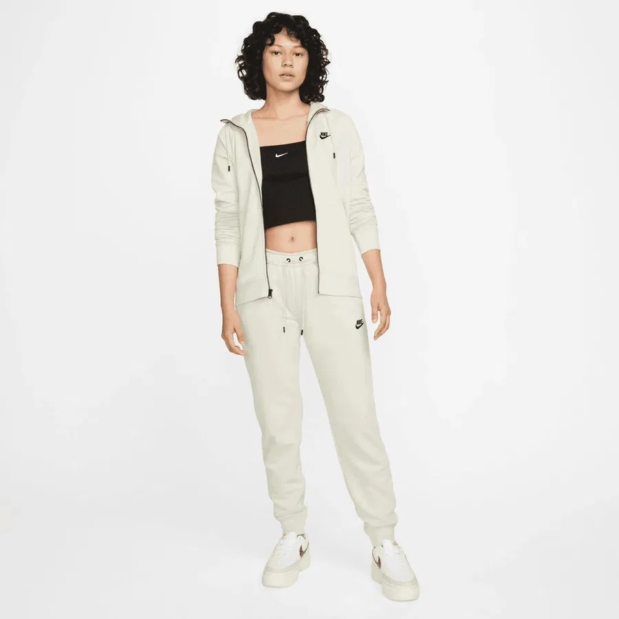 Женский свитшот-худи с капюшоном и молнией, свободный крой, Nike, Кремовый — фото 2