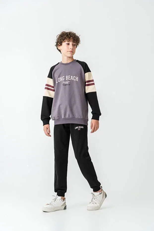 Детский спортивный комплект для мальчиков с принтом Mışıl Kids, Gray — фото 4
