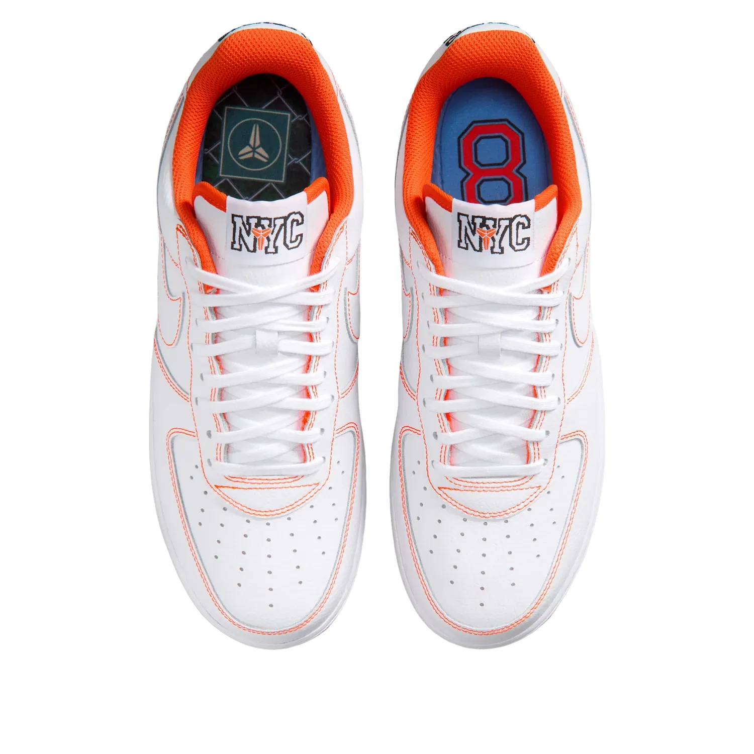 Детские кроссовки с кожаным верхом Air Force 1 Low Protro Kobe Bryant 'Lord of the Rings' Nike, White/White/Safety Orange — фото 4