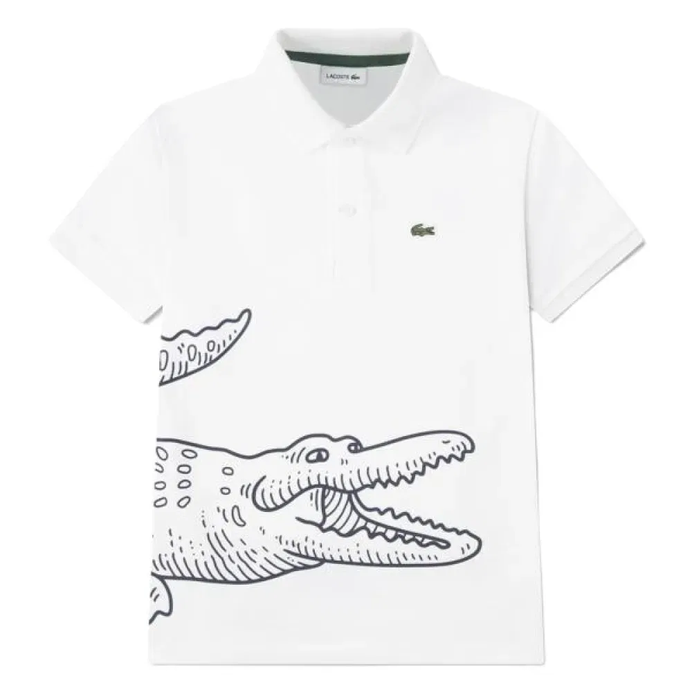 Поло с коротким рукавом Lacoste Kids, белый