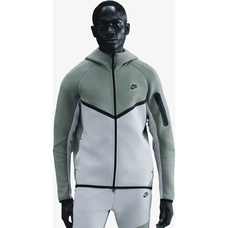 Худи из футера Nike Tech Fleece Fz Windrunner Hoodie, Зеленый