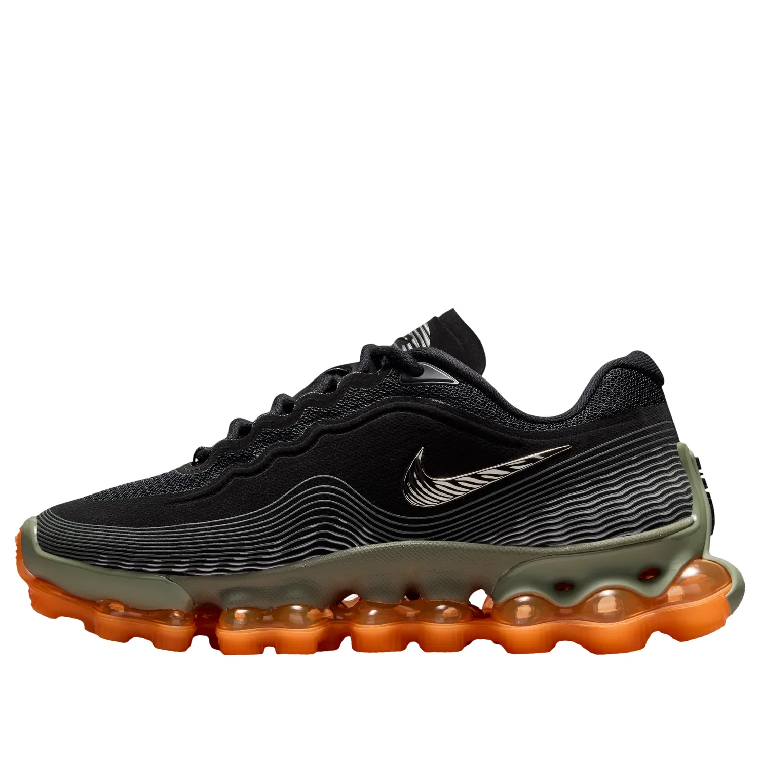 Детские кроссовки с синтетическим верхом Air Liquid Max 'Black Light Army' Nike, Black/Light Army/Pure Platinum/Metallic Silver