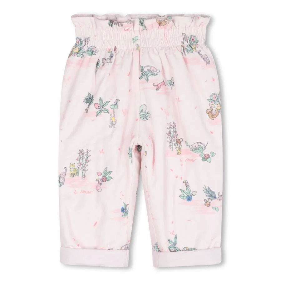 Комплект из топа и брюк с цветочным принтом Girls Floral-Print Long Sleeve Set Kenzo, Veiled Pink — фото 4