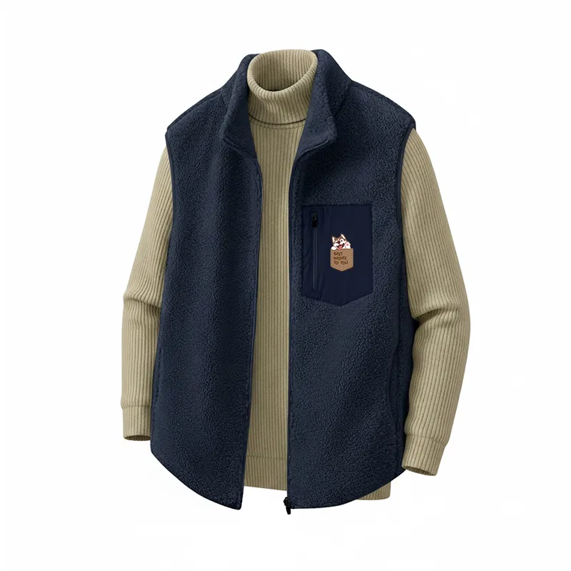Детский жилет без рукавов Tonlion, Цвет: Double-Sided Fleece Navy