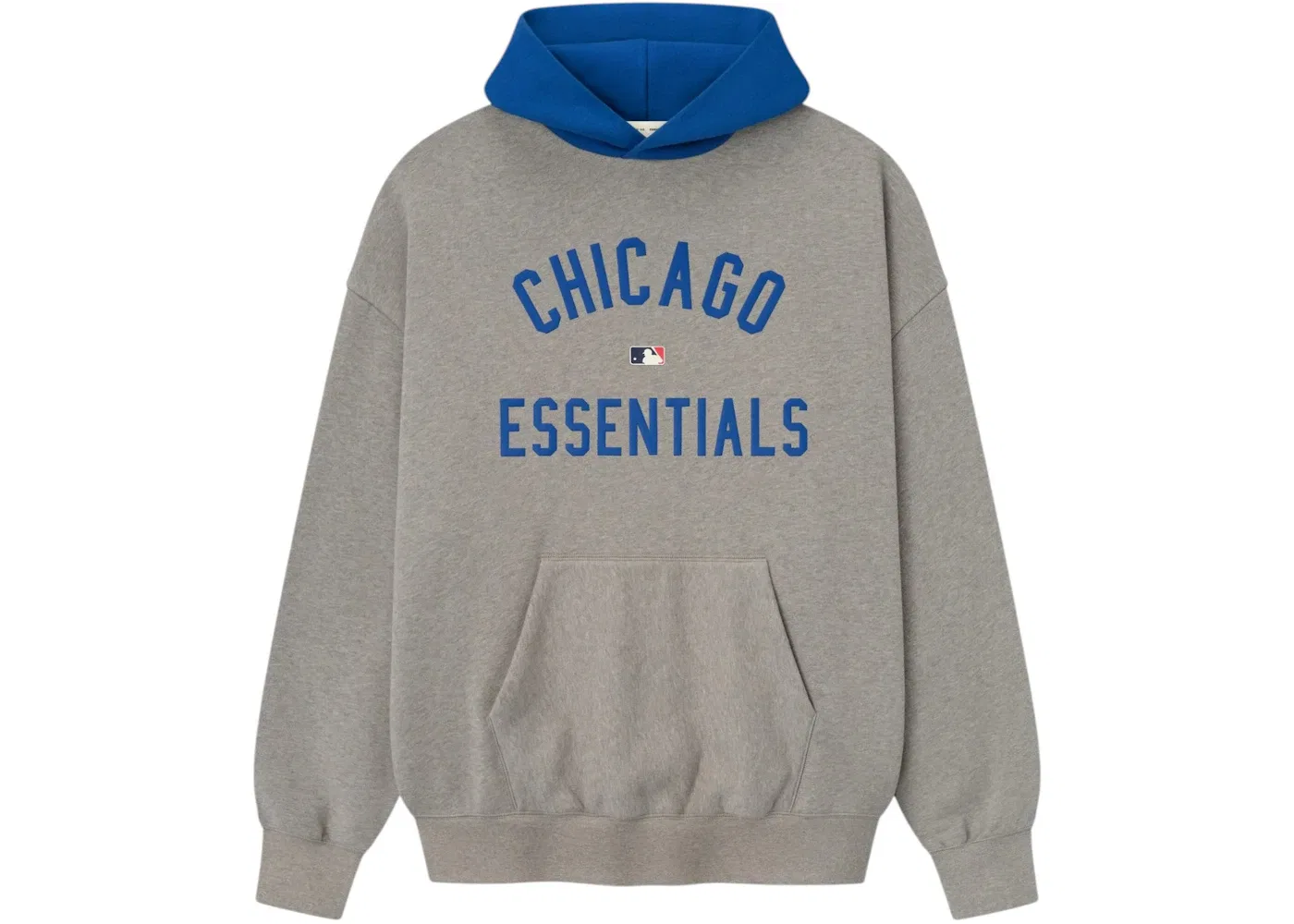 Мужской худи с принтом Cubs Sport Fear of God Essentials, Concrete Heather/Blue