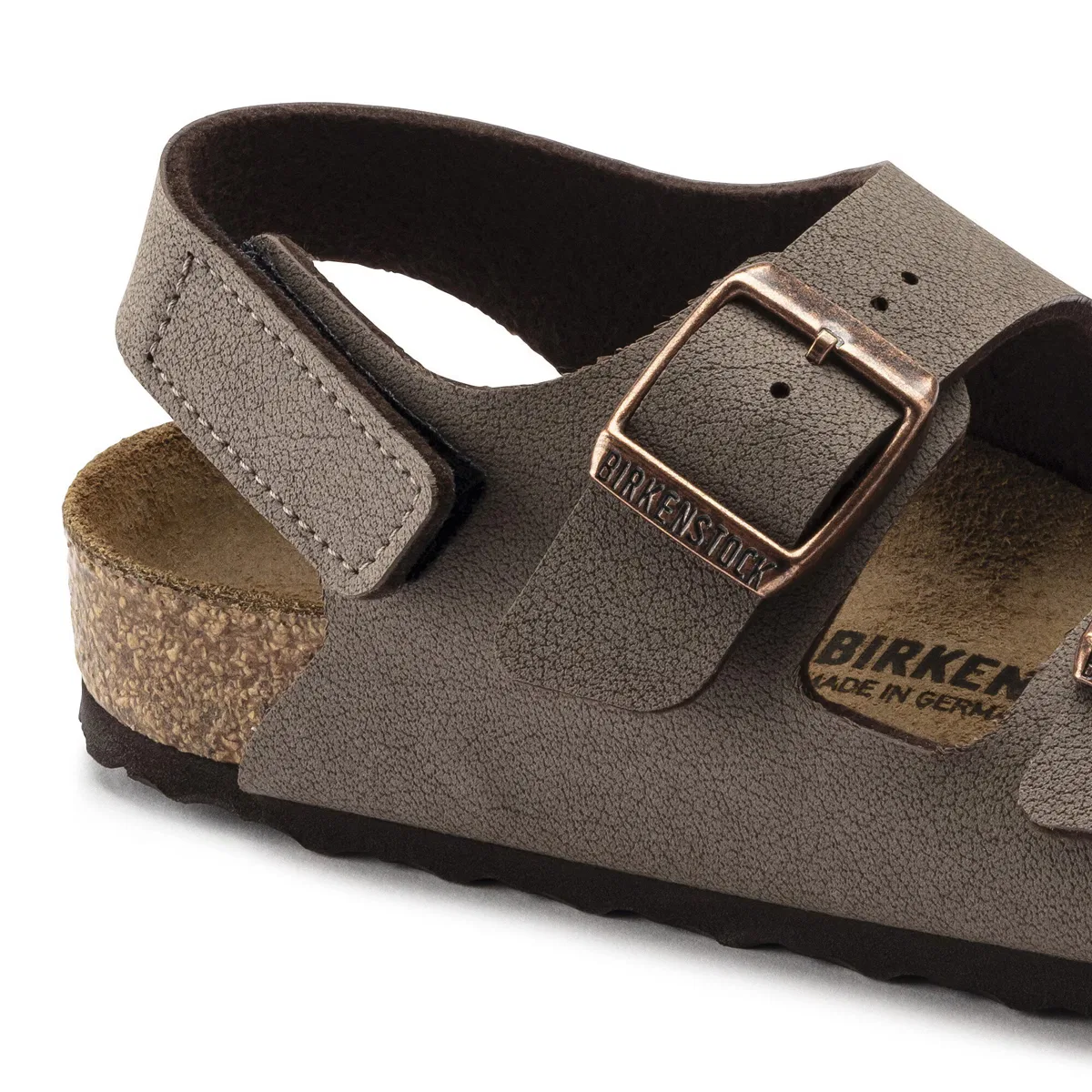 Детские сандалии с задним ремешком Milano Hook & Loop Birkenstock, Mocha Birkibuc — фото 4