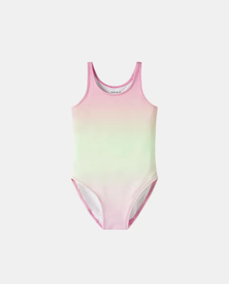 Детский купальник для девочек tie dye name it, Verde