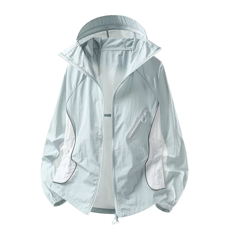 Детское пальто для защиты от солнца с капюшоном Red Bean, Light Blue