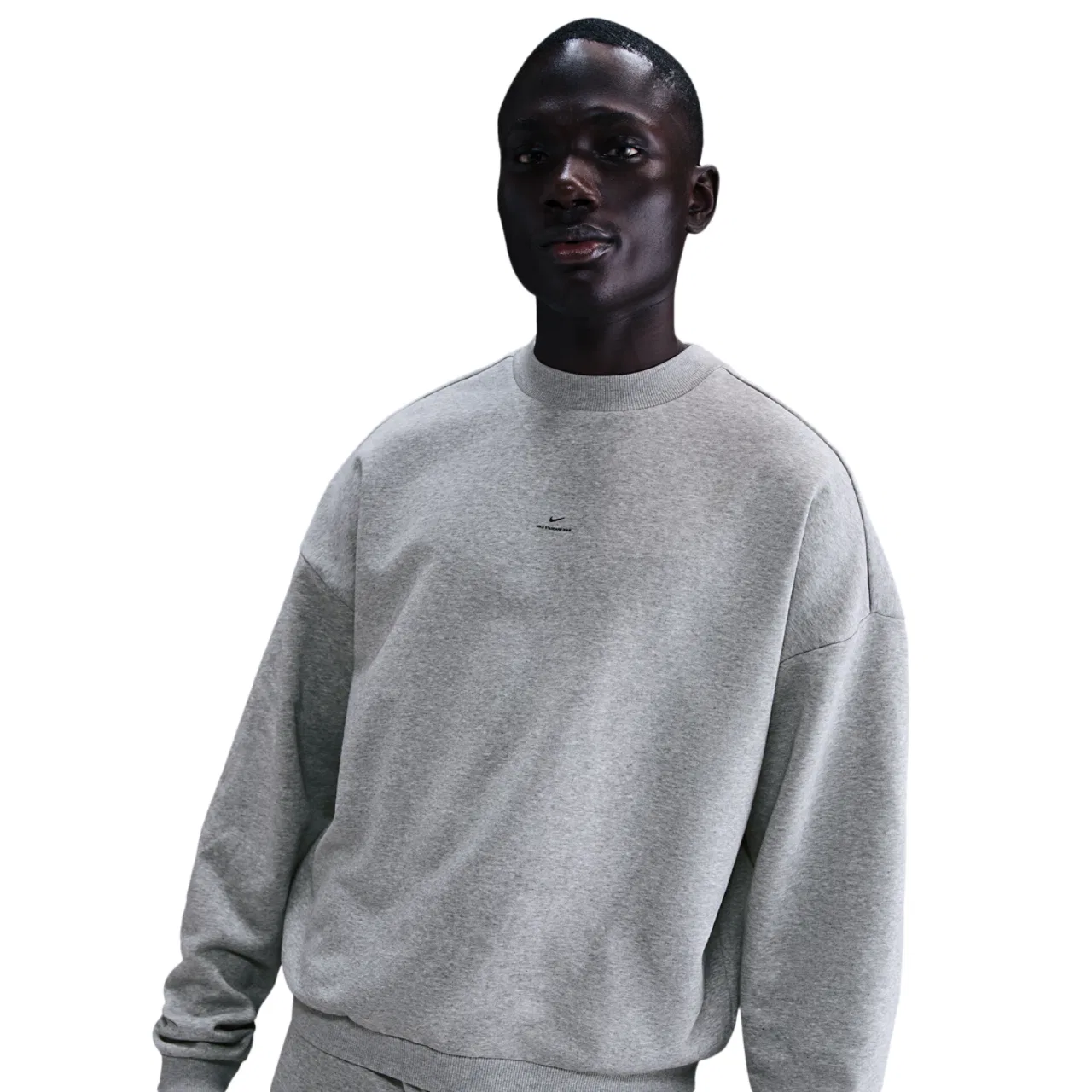 Мужская толстовка Nike TF SI Brush Crew, цвет Dk Grey Heather/Black
