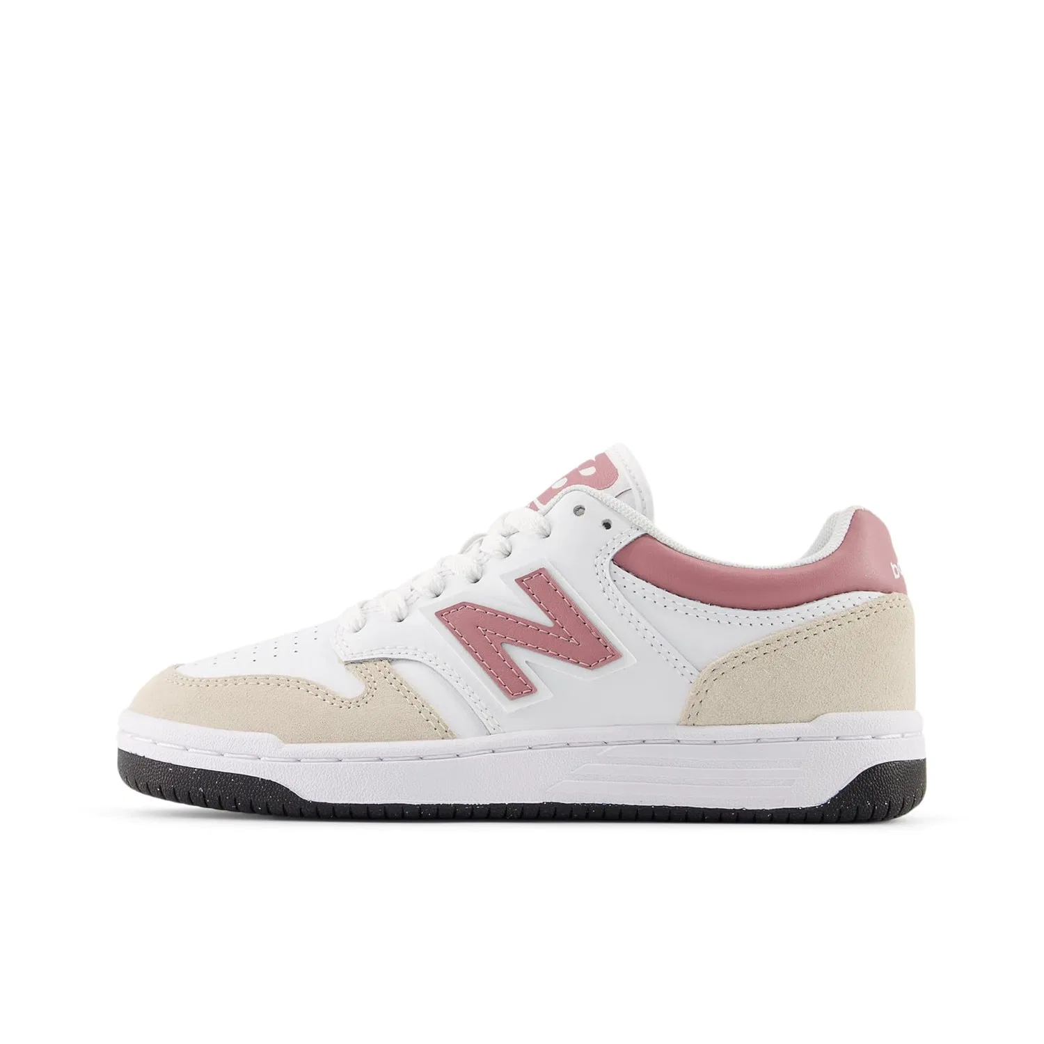 Детские кроссовки для мальчиков с шнуровкой 480 V1 Lace-up New Balance, Rosewood White — фото 2