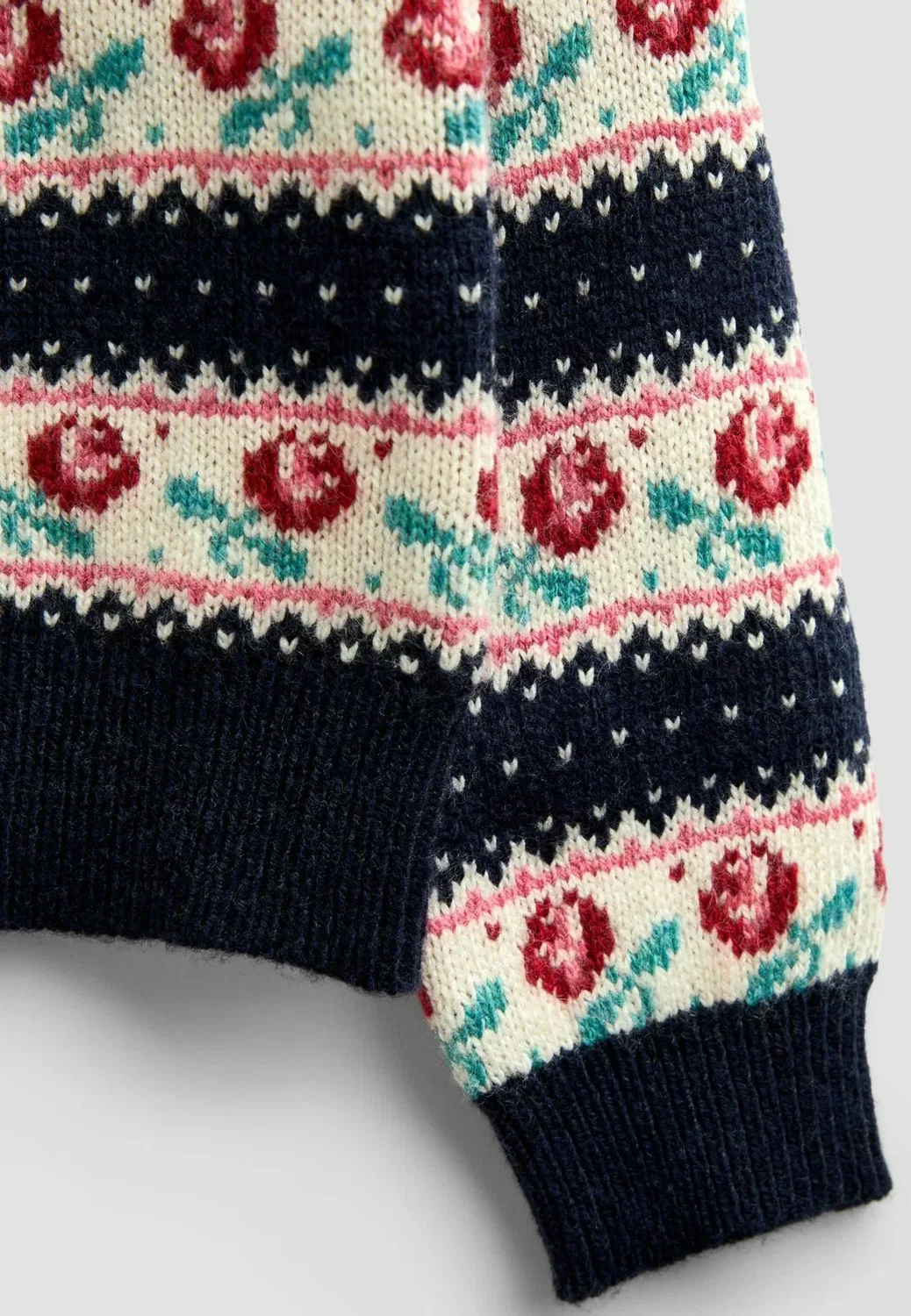 Кардиган с оборками в стиле фэр-айсл - кардиган Jojo Maman Bébé, Navy Blue Rose — фото 4