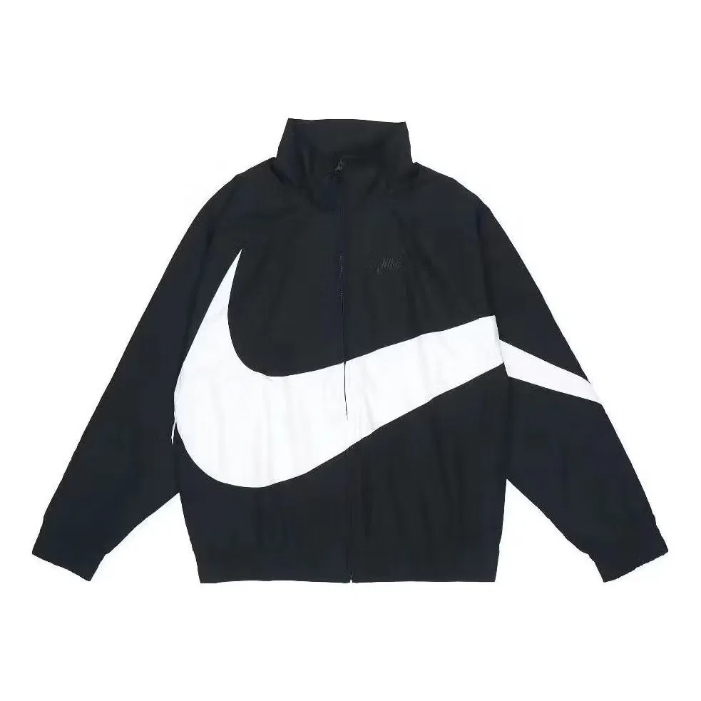 Куртка с длинным рукавом на молнии с принтом логотипа Nike, черная