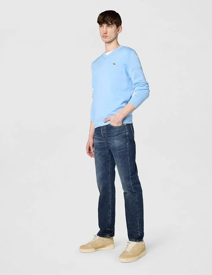 Lacoste мужской свитер с длинным рукавом, прямой крой, V-образный вырез, из органического хлопка, Overview — фото 2