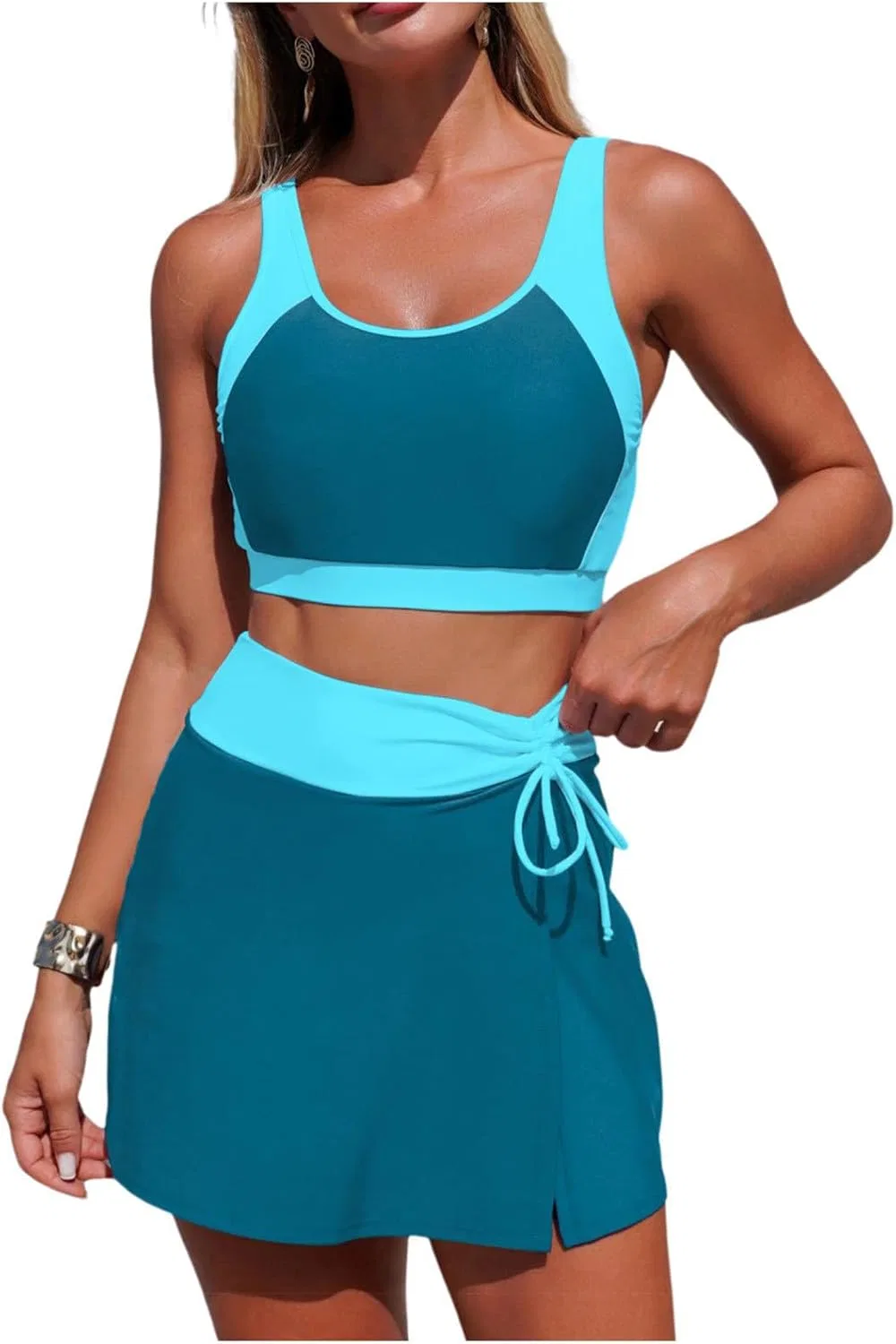 Женский танкини с юбкой Athletic, Sky Blue