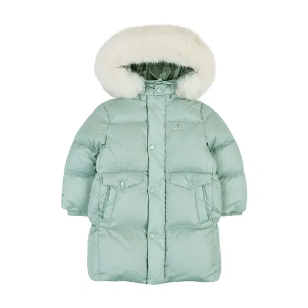 Пуховик Glossy Fur Long Down QD 0012, Kangol Kids, мятный