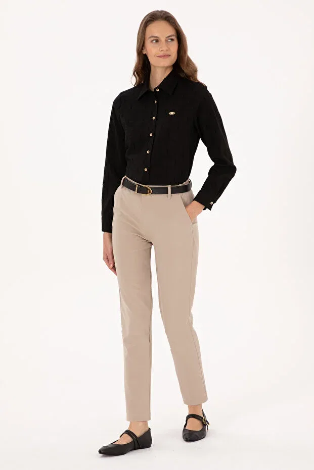 Женские брюки из текстиля U.S. Polo Assn., Dark Beige