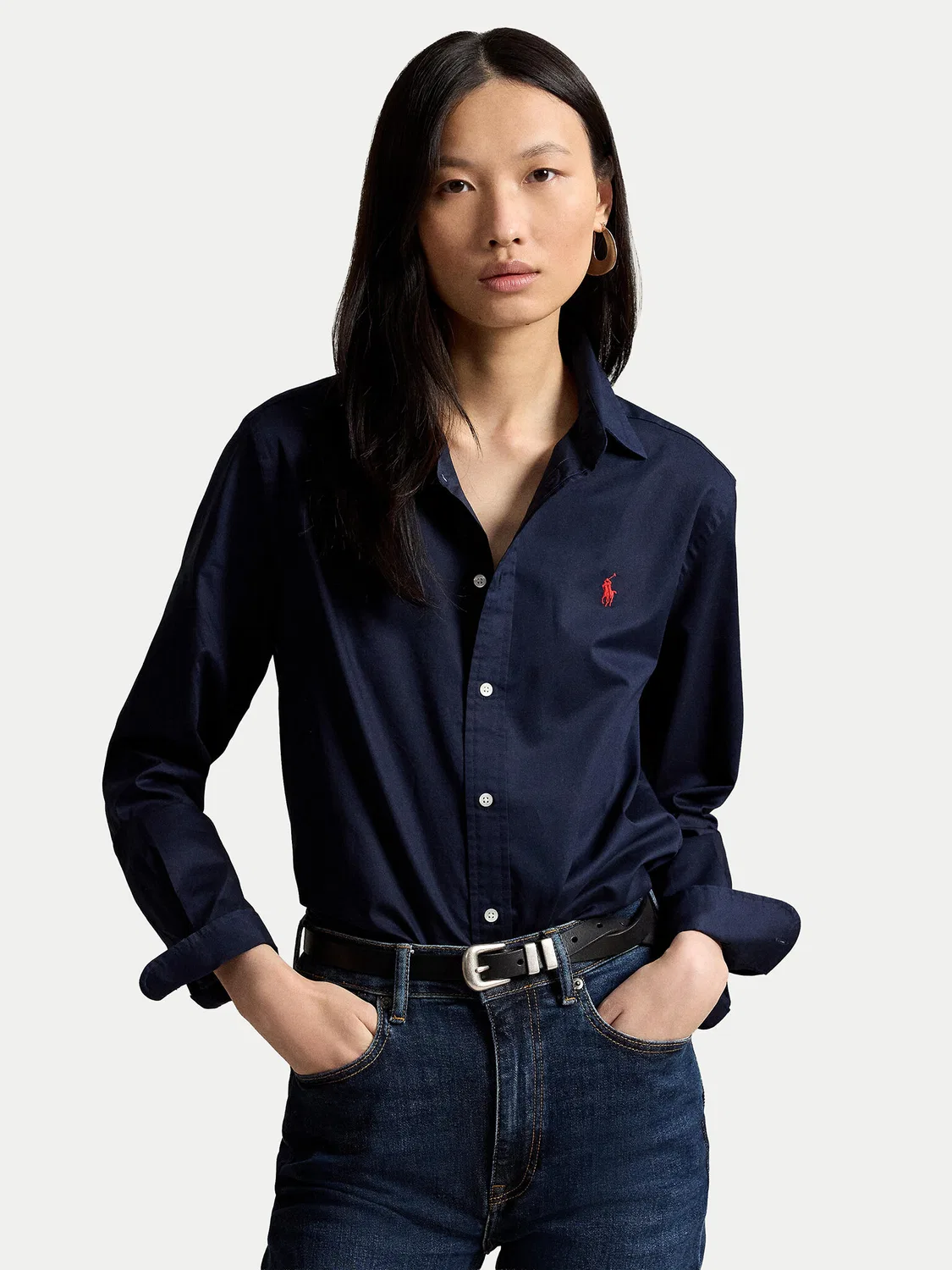 Женская рубашка стандартного кроя Polo Ralph Lauren, темно-синий