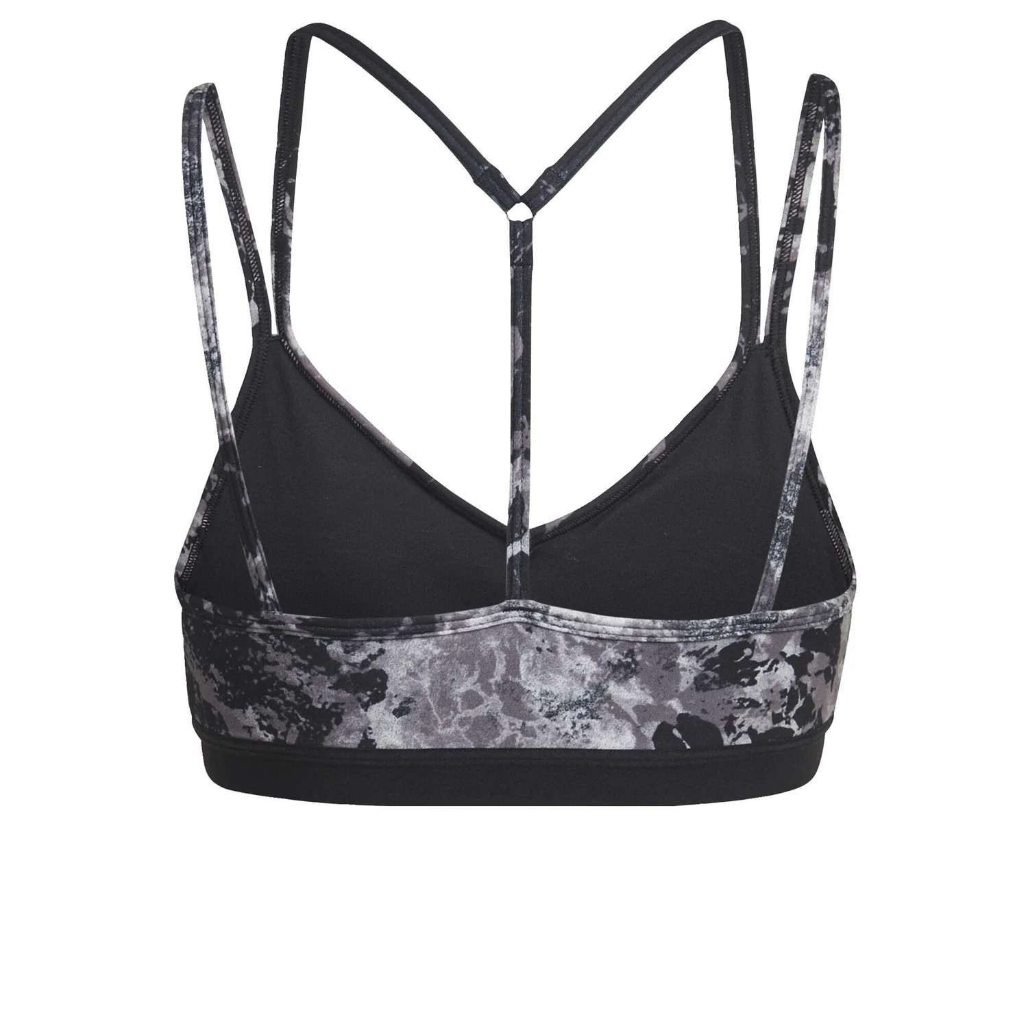 Женский спортивный бюстгальтер с принтом Yoga Essentials Studio Light-Support Adidas, Schwarz — фото 4