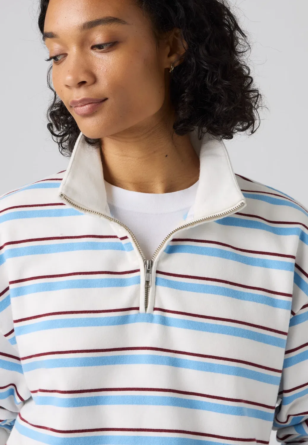 Повседневная толстовка на молнии до середины груди Levi'S, Ruby Stripe Alaskan Blue — фото 4
