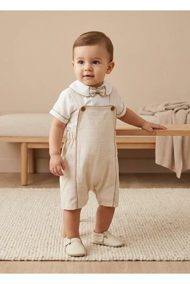 Детский комбинезон хлопковый комплект 2 предмета Bebezade, Beige