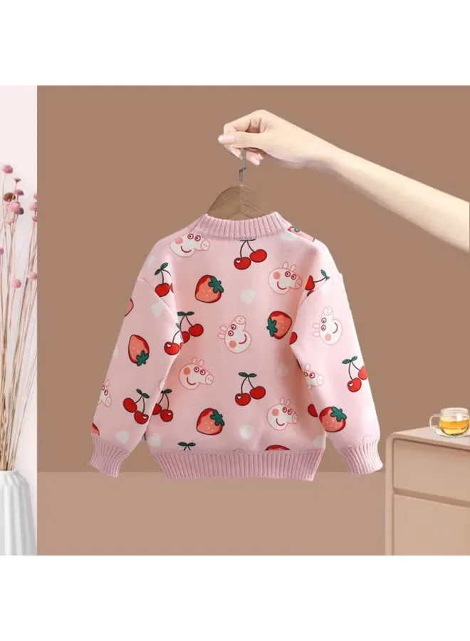 Лонгслив утепленный с начесом для малышей и детей Peppa Pig, розовый — фото 4